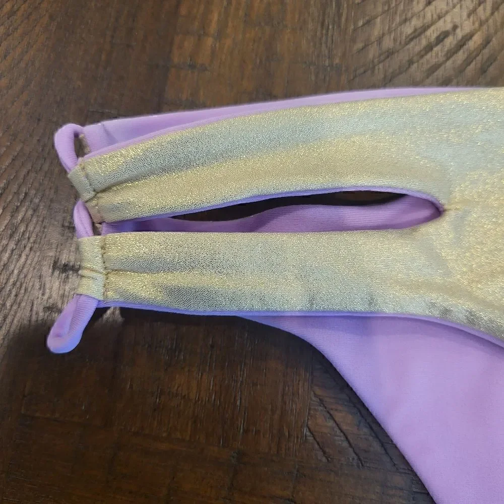 Reversable bikini bottom purple and glittery gold! NWT - XS